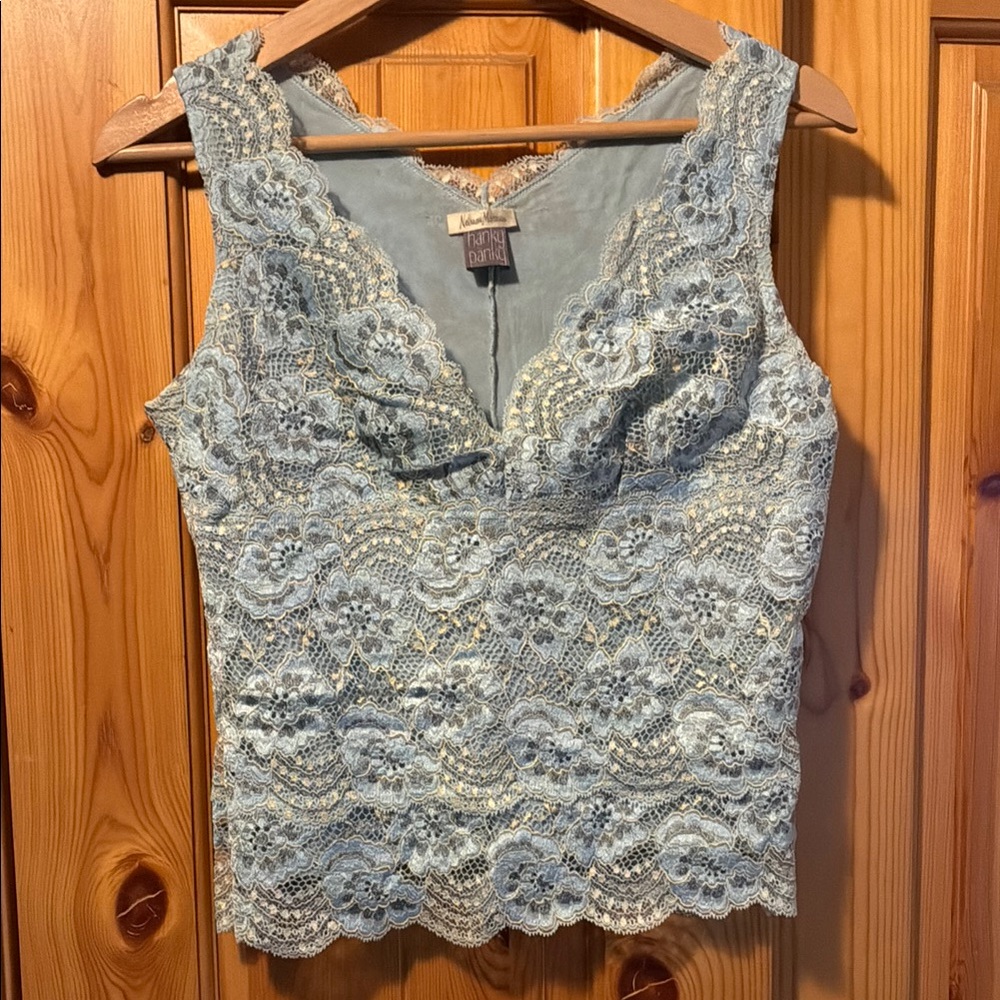 Hanky Panky Neiman Marcus Blue Lace Tank Top